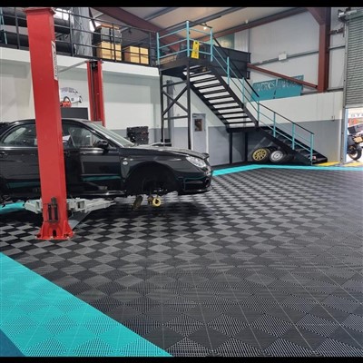 checkered garage floor